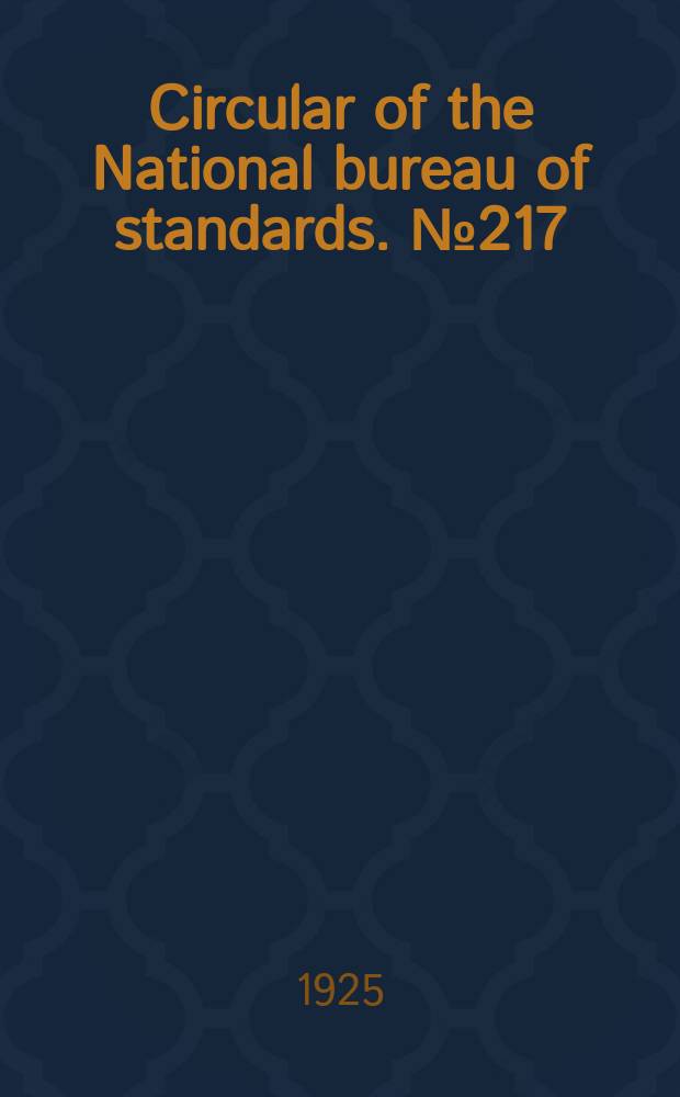 Circular of the National bureau of standards. № 217 : Surgeons rubber gloves