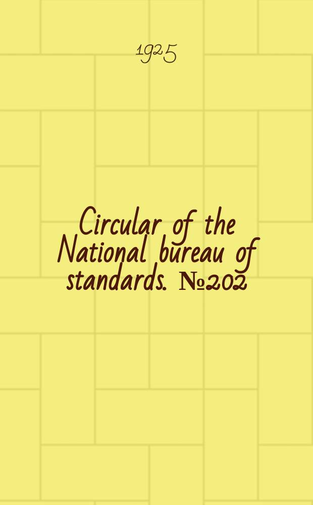 Circular of the National bureau of standards. № 202 : Vitrified chinaware