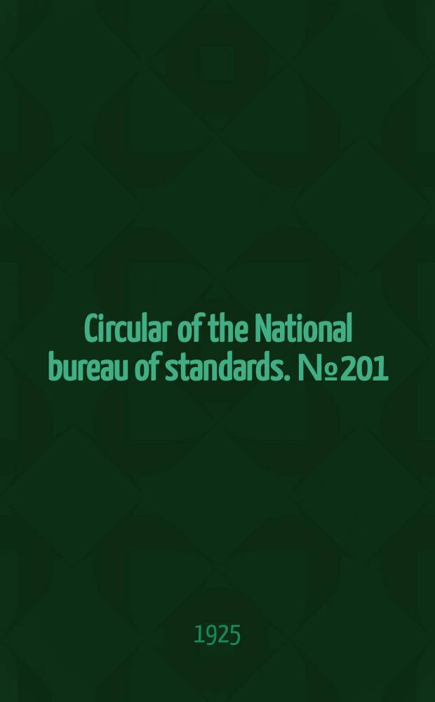 Circular of the National bureau of standards. № 201 : Quicklime for structural purposes