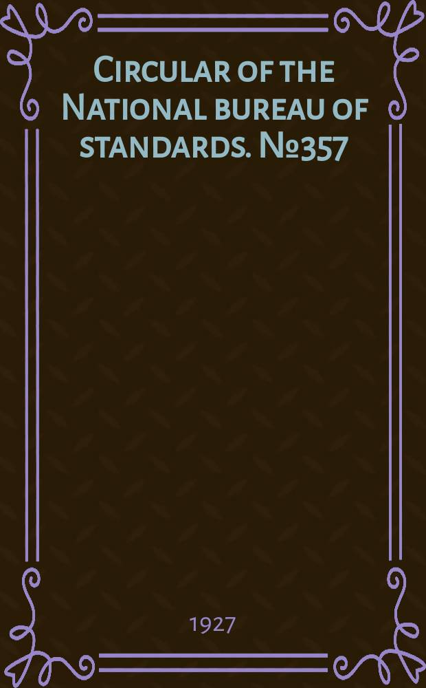 Circular of the National bureau of standards. № 357 : Oilcloth, table, white