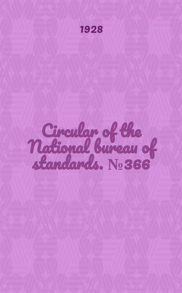 Circular of the National bureau of standards. № 366 : Percale