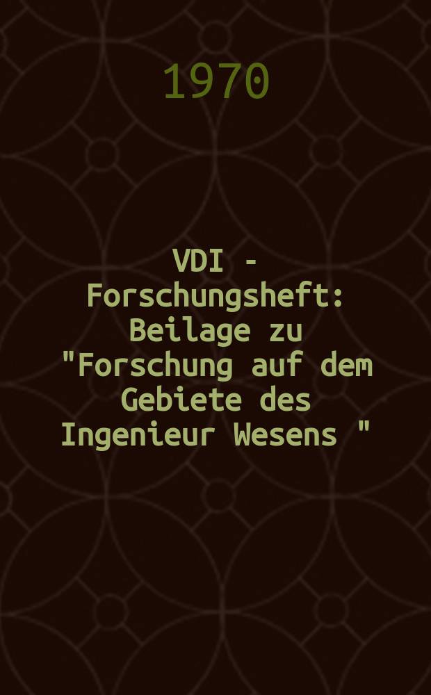 VDI - Forschungsheft : Beilage zu "Forschung auf dem Gebiete des Ingenieur Wesens " : Spannungsverteilung an Rissen in festen K&ouml;rpern