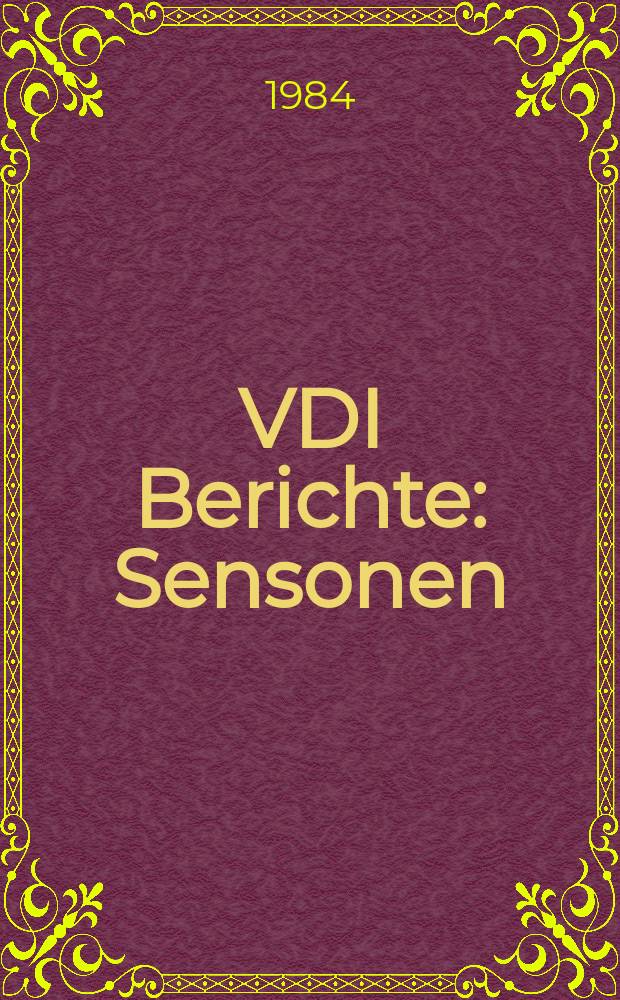 VDI Berichte : Sensonen