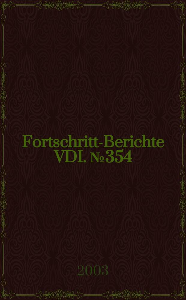 Fortschritt-Berichte VDI. №354 : Elektrische Ladungen auf isolierstoffoberflächen