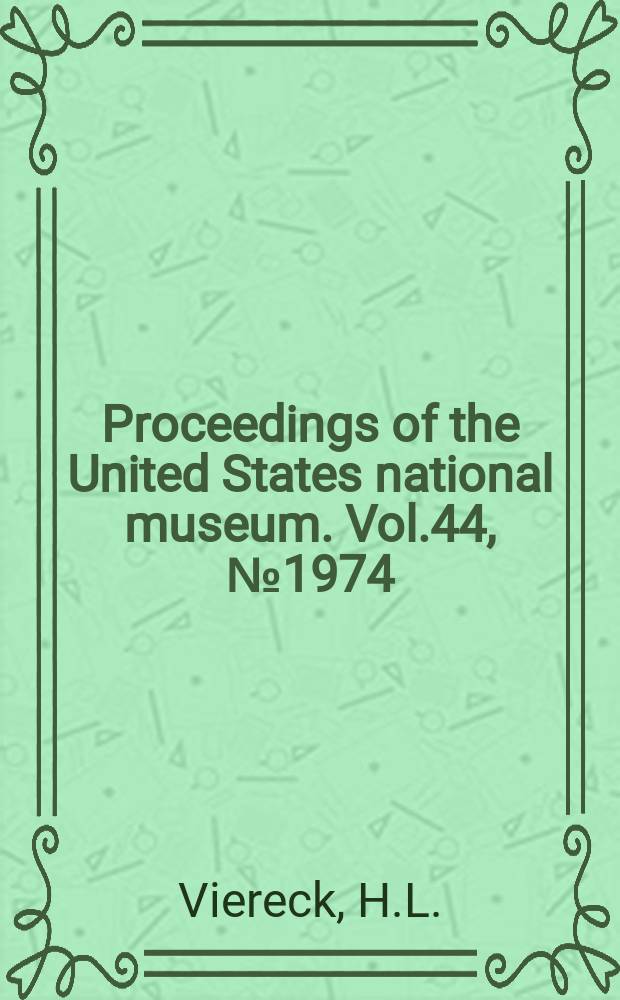 Proceedings of the United States national museum. Vol.44, №1974 : Descriptions of six new genera and twelve new species of Ichneumon-Floes