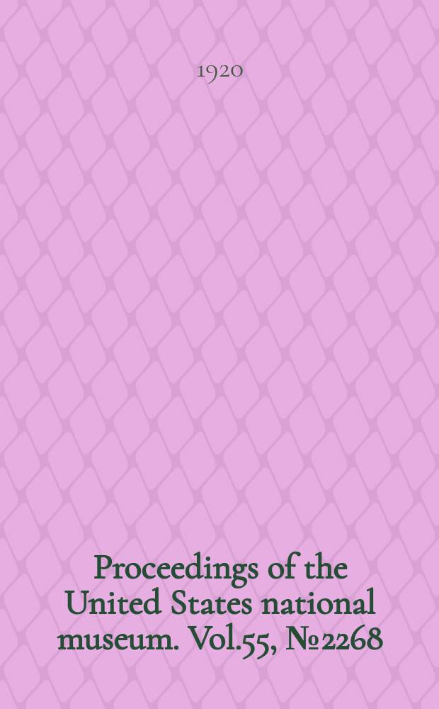 Proceedings of the United States national museum. Vol.55, №2268 : Notes on birds collected by dr. W.L. Abbott on Pulo Taya, Berhala Strait, southeastern Sumatra