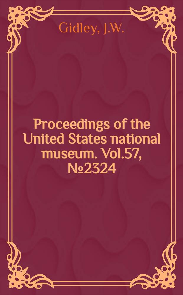 Proceedings of the United States national museum. Vol.57, №2324 : Pleistocene peccaries from the Cumberland Cave deposit