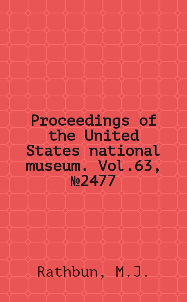 Proceedings of the United States national museum. Vol.63, №2477 : Fossil crabs from the Republic of Haiti