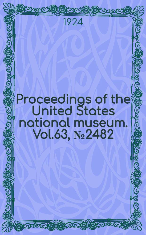 Proceedings of the United States national museum. Vol.63, №2482 : A fossil porpoise from the Calvert formation of Maryland
