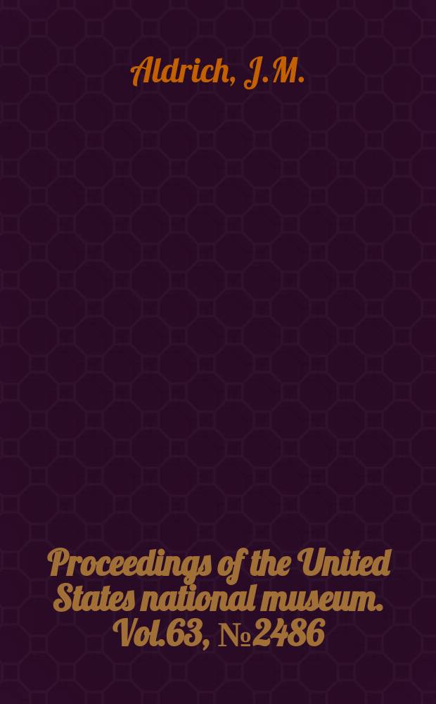 Proceedings of the United States national museum. Vol.63, №2486 : The North American species of parasitic two-winged flies belonging to the genus Phorocera and allied genera