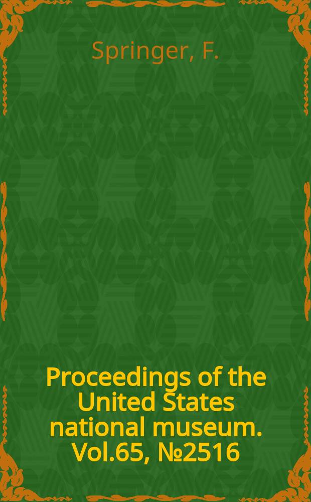 Proceedings of the United States national museum. Vol.65, №2516 : A tertiary crinoid from the West Indies