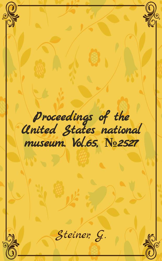 Proceedings of the United States national museum. Vol.65, №2527 : A remarkable new genus and species of Mermithid worms from Jamaica