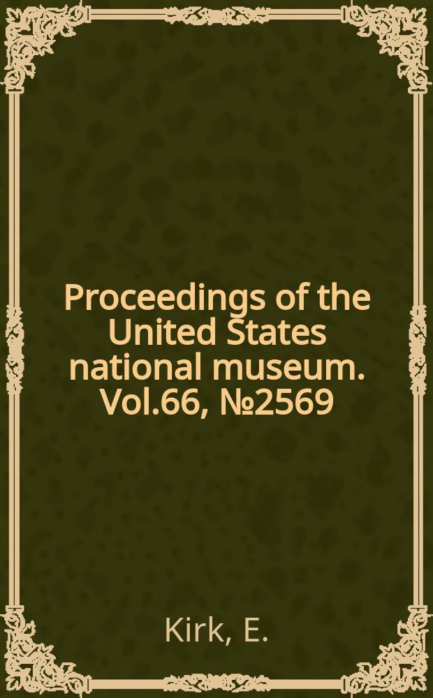 Proceedings of the United States national museum. Vol.66, №2569 : Harpidium, a new pentameroid brachiopod genus from southeastern Alaska