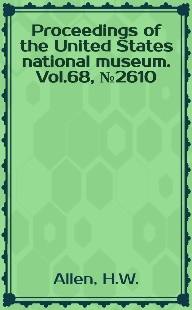 Proceedings of the United States national museum. Vol.68, №2610 : North American species of two-winged flies belonging to the tribe Miltogrammini