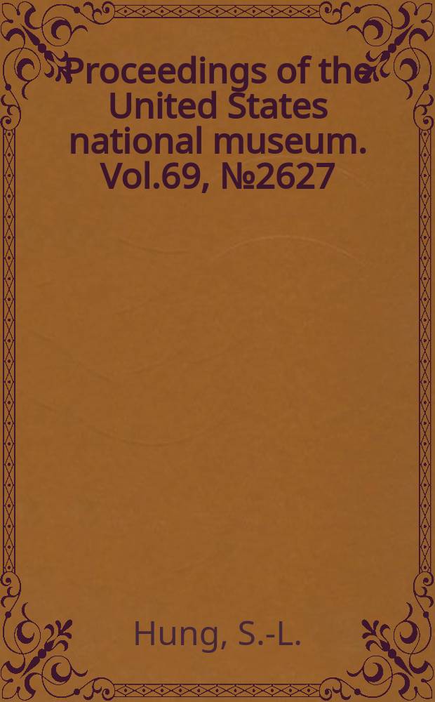 Proceedings of the United States national museum. Vol.69, №2627 : A new species of fluke, Parametorchis noveboracensis, from the cat in the United States