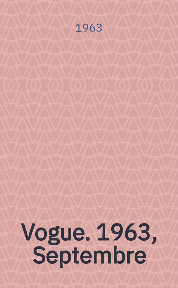Vogue. 1963, Septembre