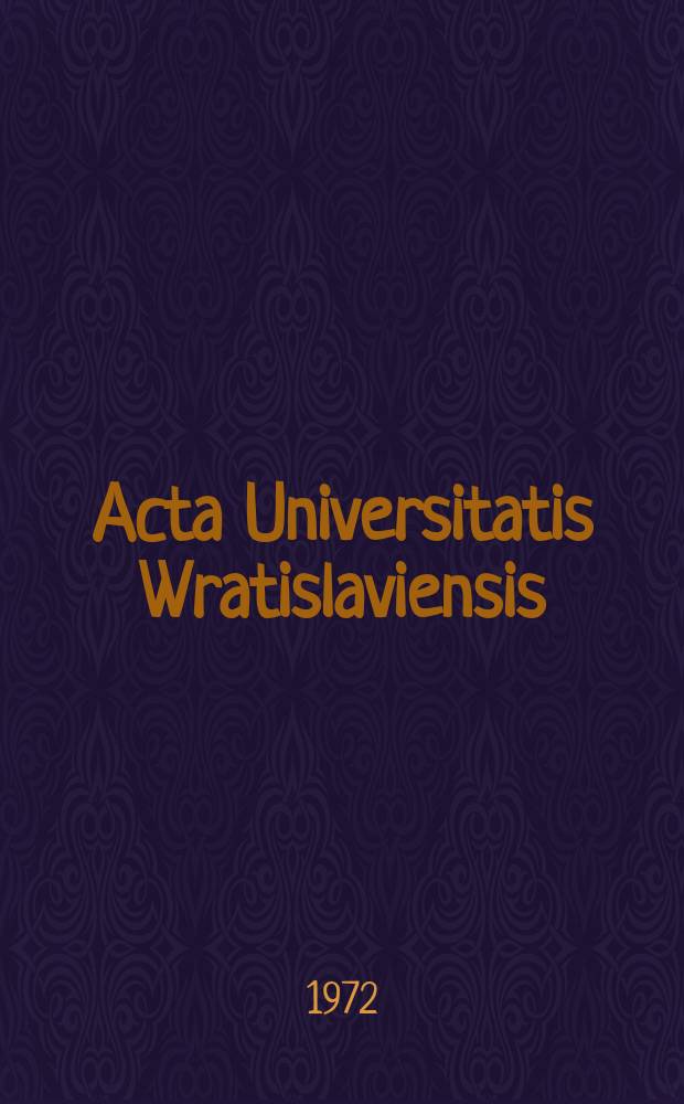 Acta Universitatis Wratislaviensis