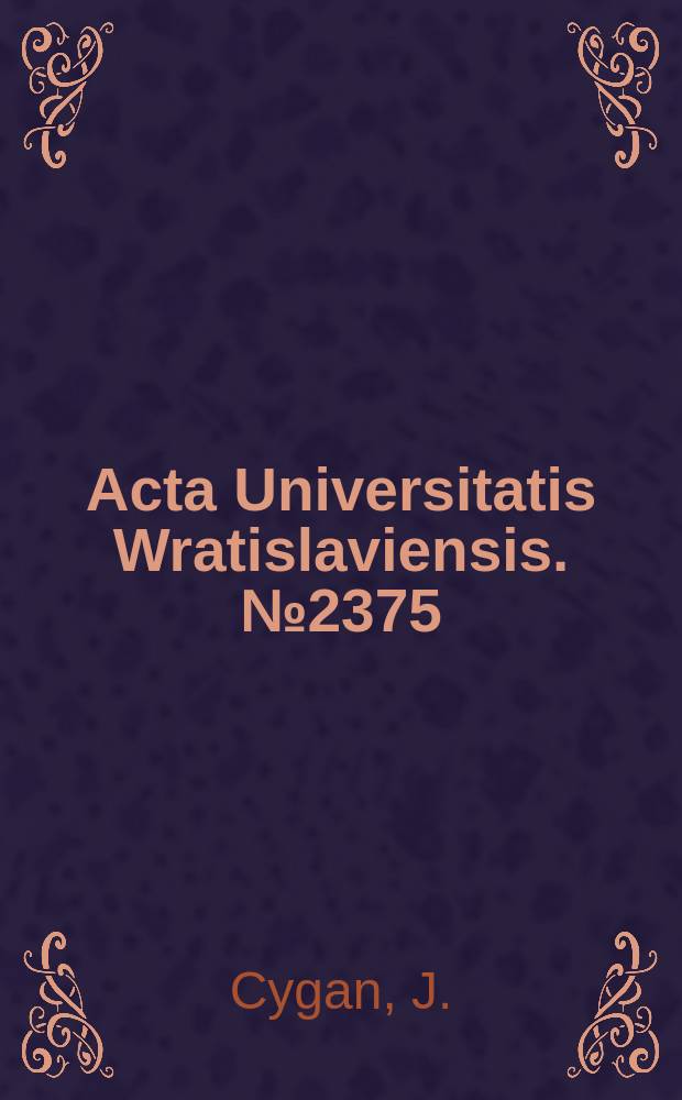 Acta Universitatis Wratislaviensis. №2375 : Z dziej&oacute;w wrocławskiej anglistyki