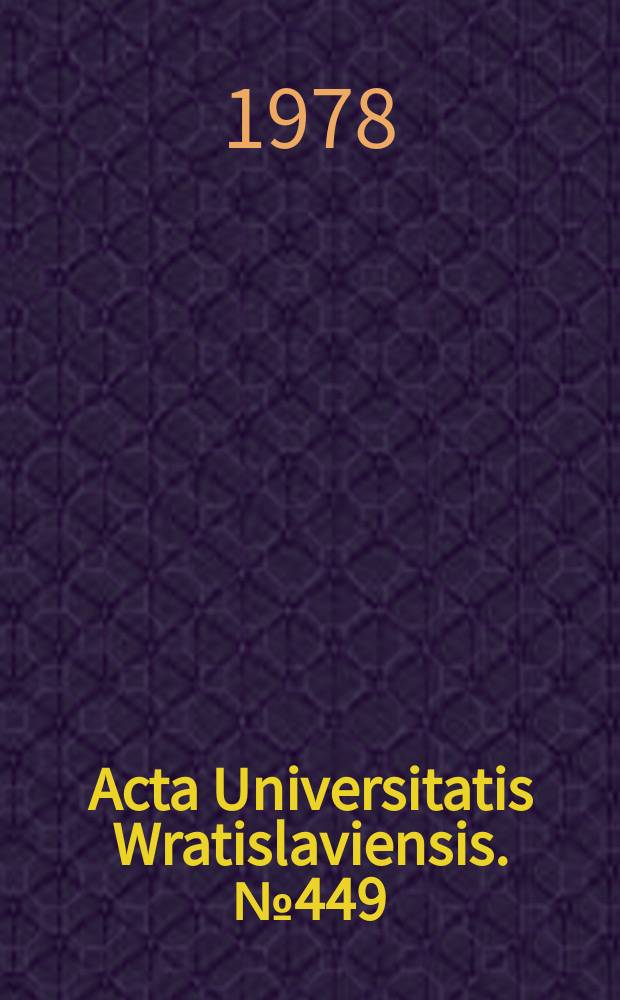 Acta Universitatis Wratislaviensis. №449 : 1500 lecie upadku cesarstwa zachodniorzymskiego