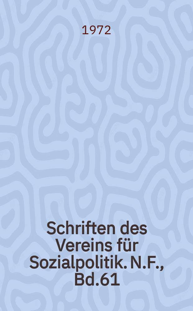 Schriften des Vereins für Sozialpolitik. N.F., Bd.61 : Probleme der Staatsverschuldung