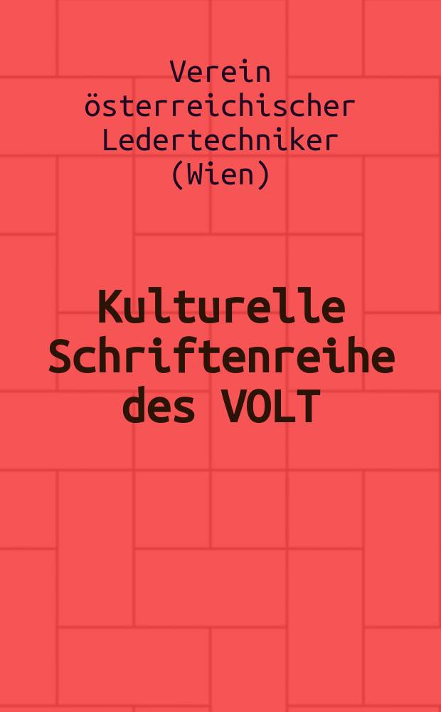 Kulturelle Schriftenreihe des VOLT