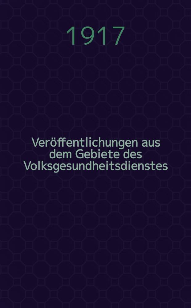 Veröffentlichungen aus dem Gebiete des Volksgesundheitsdienstes : Schriftenreihe aus dem Arbeitsgebiet der Abteilung Volksgesundheit des Reichsministeriums des Innern. Bd.7, H.4(71) : Über Starkstromverlefzungen