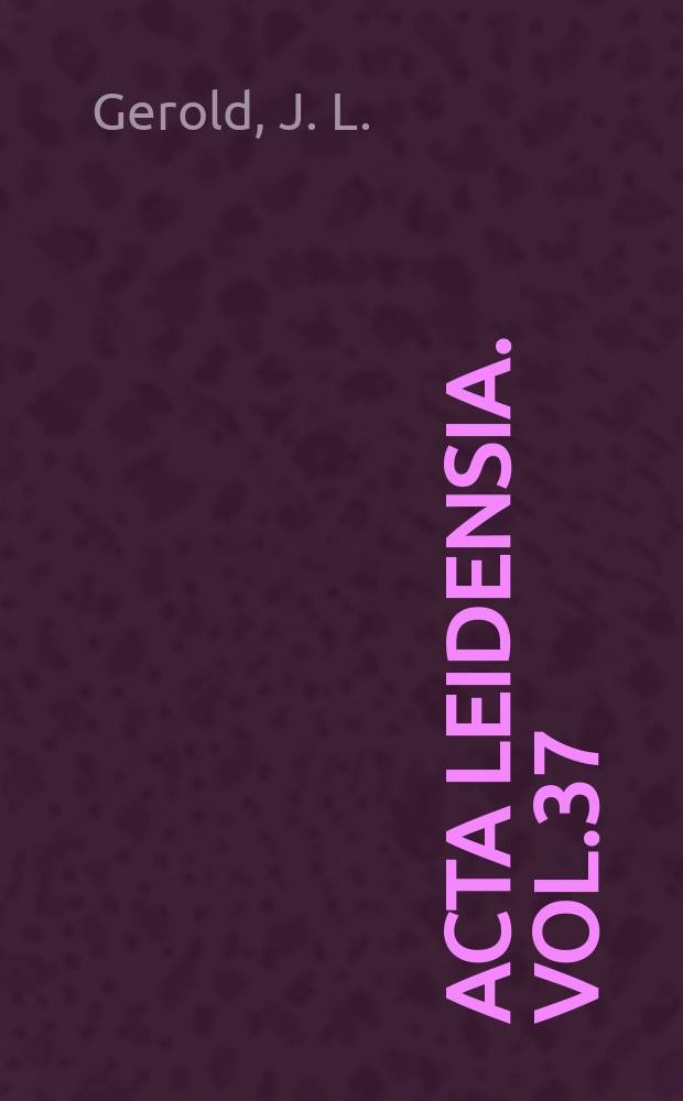 Acta leidensia. Vol.37 : Selection and analysis of the disturbed behaviour after contact with DDT of Anopheles atroparvus