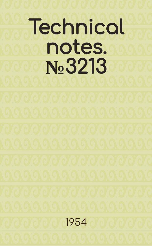 Technical notes. №3213 : Transonic flow past cone cylinders