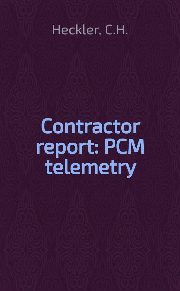 Contractor report : PCM telemetry: a new approach using all-magnetic techniques