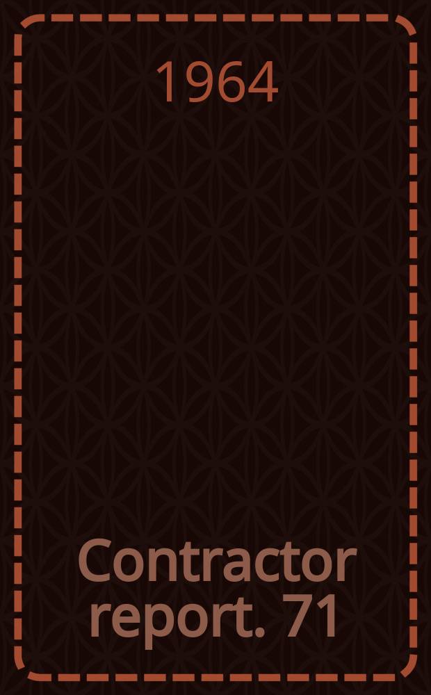 Contractor report. 71 : Structural behavior of composite materials