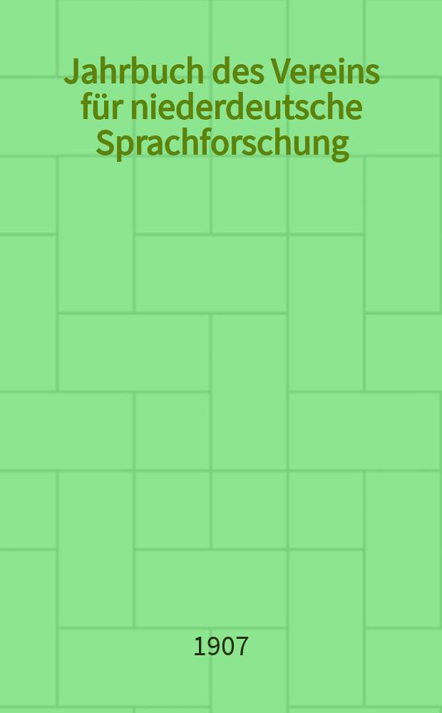 Jahrbuch des Vereins für niederdeutsche Sprachforschung