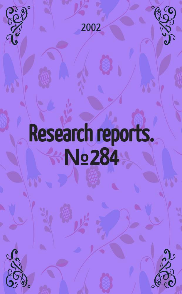 Research reports. №284 : Recent impacts of foreign direct