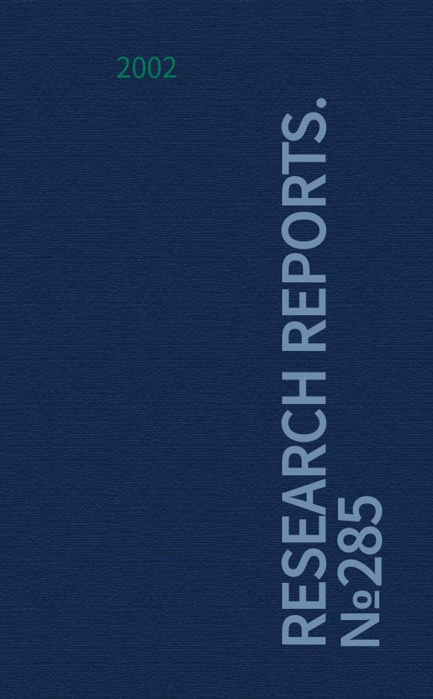 Research reports. №285 : Transition countries in 2002