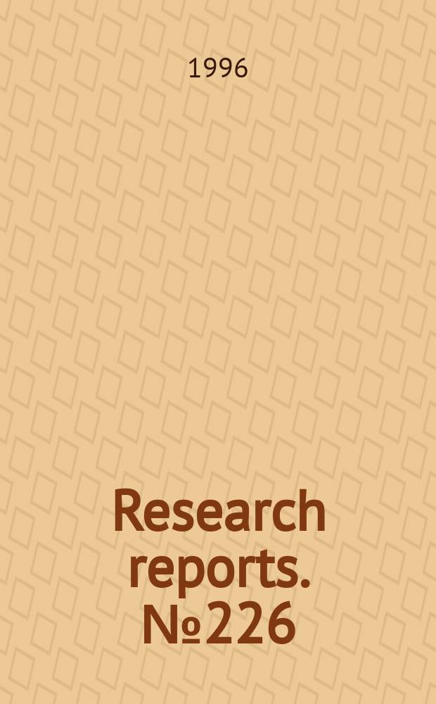 Research reports. №226 : Foreign direct investment in Hungary