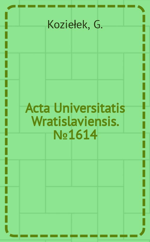 Acta Universitatis Wratislaviensis. №1614 : Niemiecka baśń romantyczna
