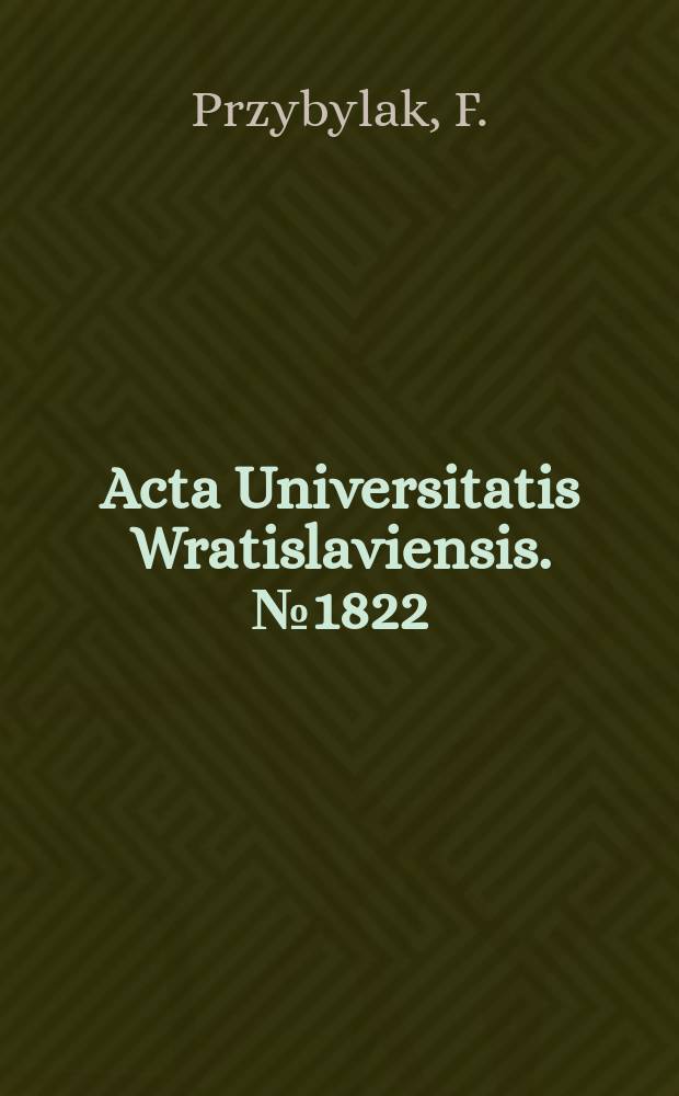 Acta Universitatis Wratislaviensis. №1822 : W stronę poetyki umykają cych pojęć