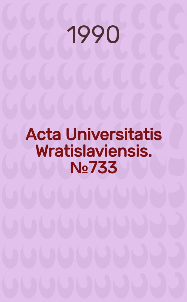 Acta Universitatis Wratislaviensis. №733 : A study of the age and sex structure...