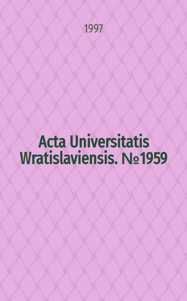 Acta Universitatis Wratislaviensis. №1959 : Księgo chrztów parafii radzionkowskiej z lat 1811-1850