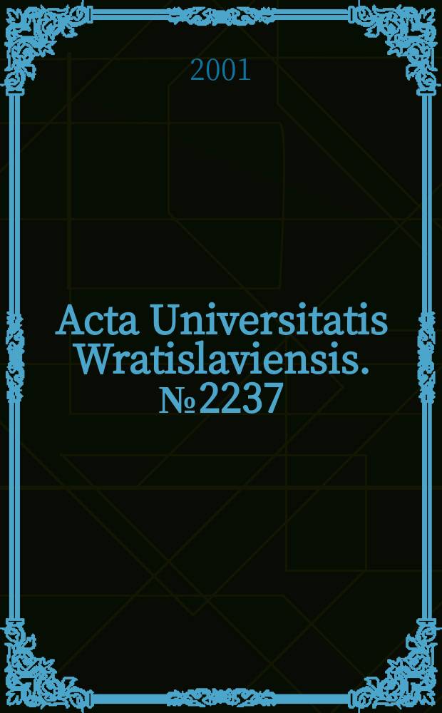 Acta Universitatis Wratislaviensis. №2237 : Śląskie studia demograficzne