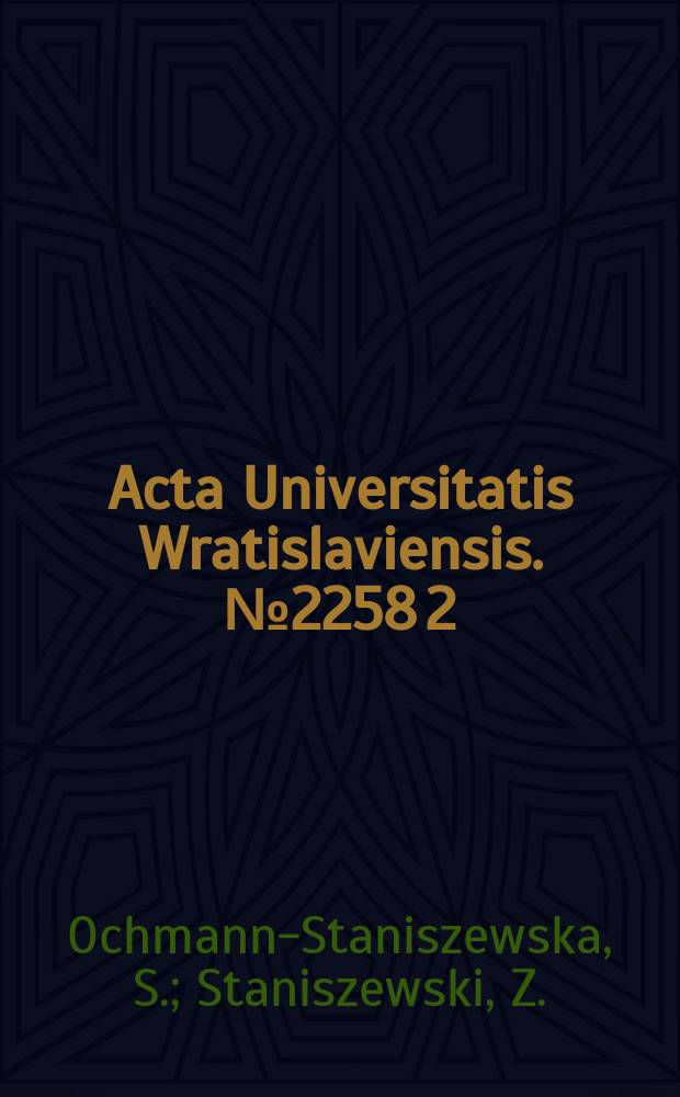 Acta Universitatis Wratislaviensis. №2258[2] : Sejm Rzeczypospolitej..