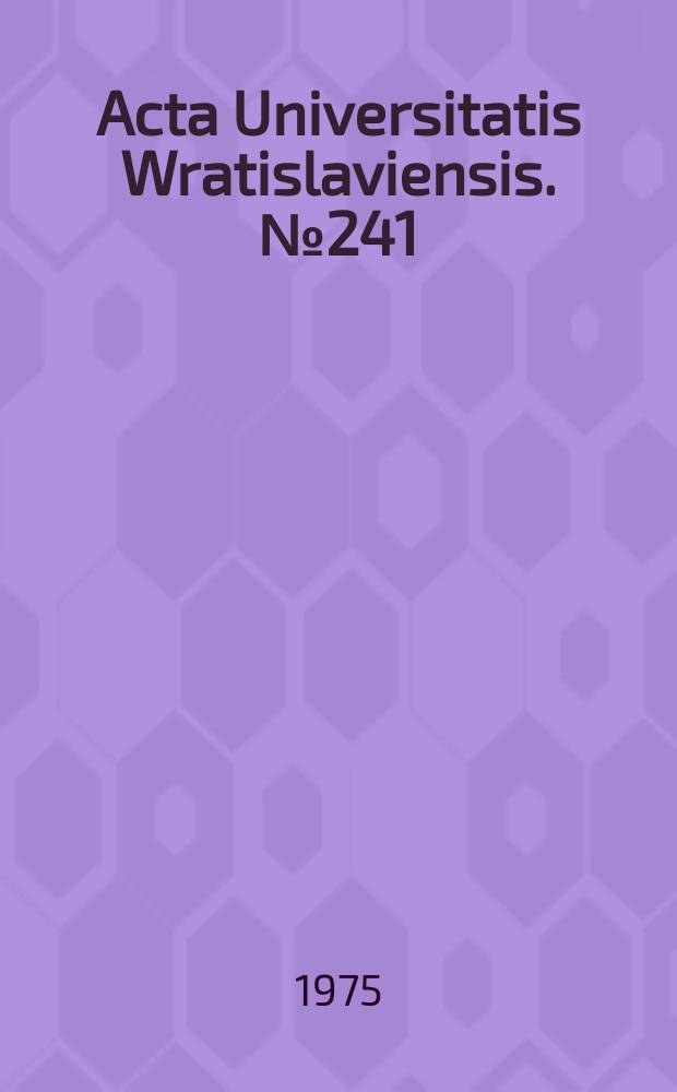 Acta Universitatis Wratislaviensis. №241 : Energia potencjalna ładunku w pobliżu..