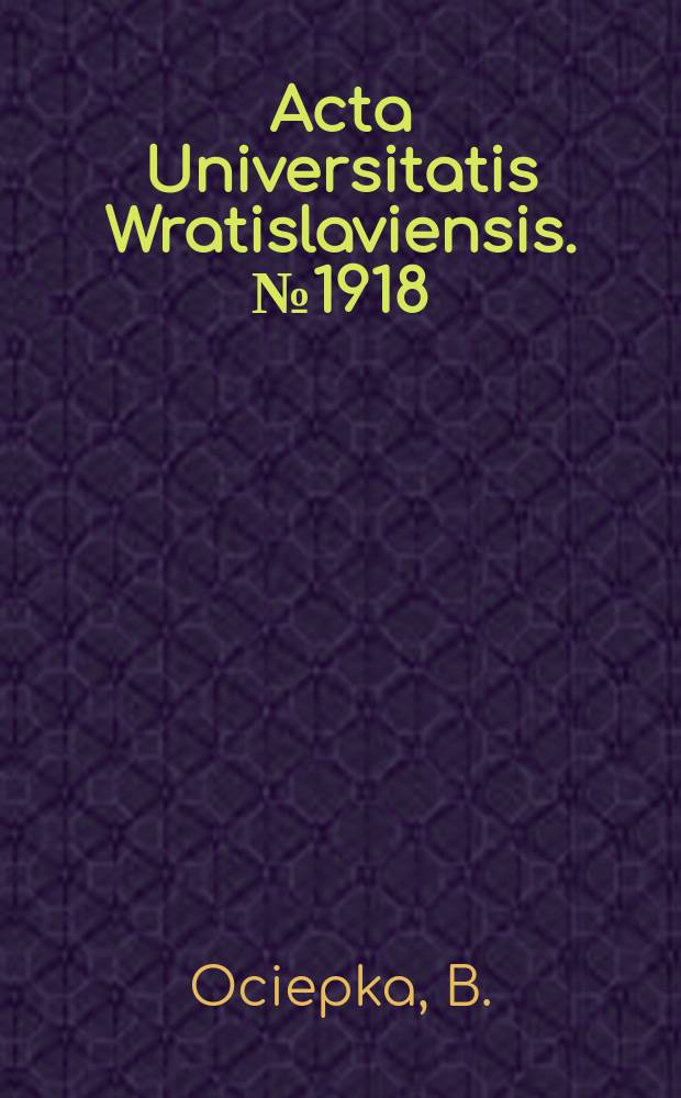 Acta Universitatis Wratislaviensis. №1918 : Związek wypędzonych w systemie politycznym..