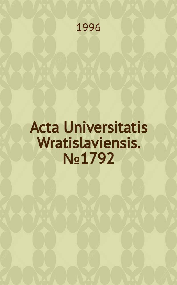 Acta Universitatis Wratislaviensis. №1792 : Hiszpania i Polska: elity polityczne w okresie..
