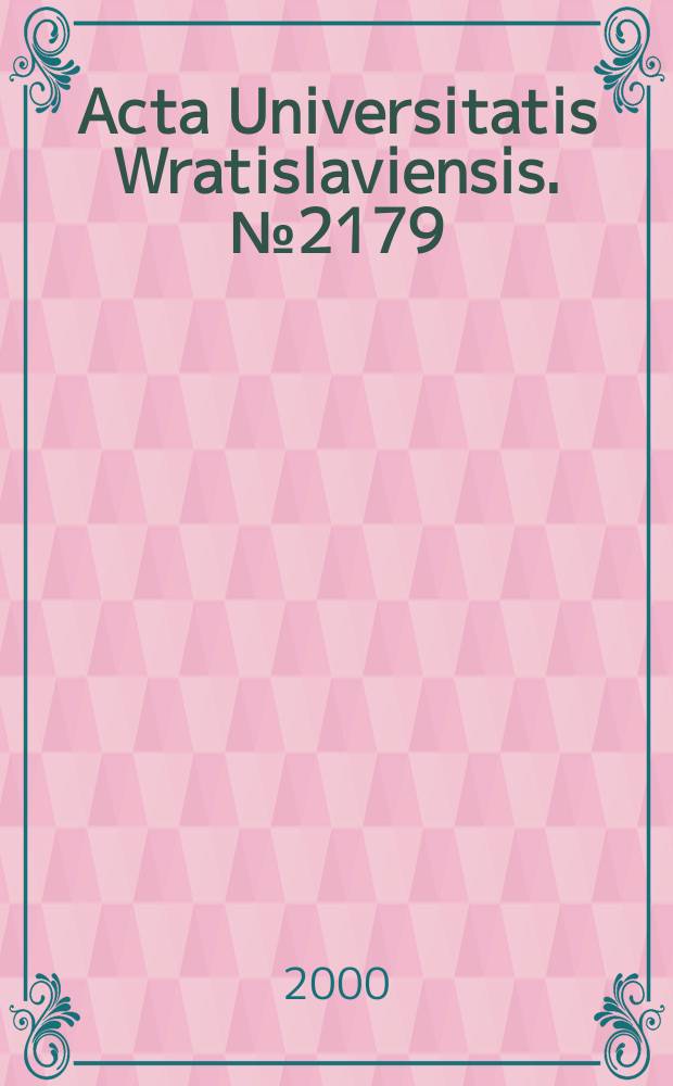 Acta Universitatis Wratislaviensis. №2179 : Młode pokolenie Polski