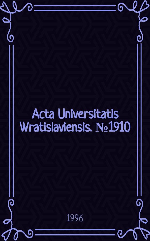 Acta Universitatis Wratislaviensis. №1910 : Rozwój i regeneracja bromelii w kulturze in vitro