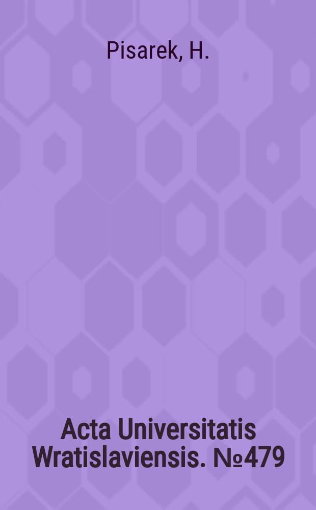 Acta Universitatis Wratislaviensis. №479 : Filozofia Stetozara Markovicia