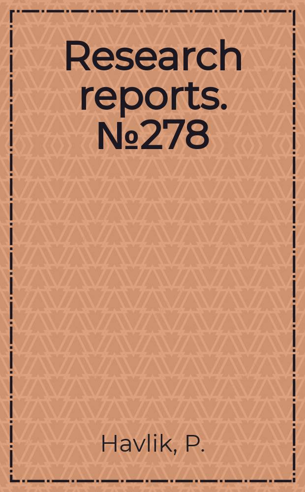 Research reports. №278 : Competitiveness of CEE industries