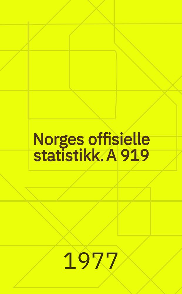 Norges offisielle statistikk. A 919