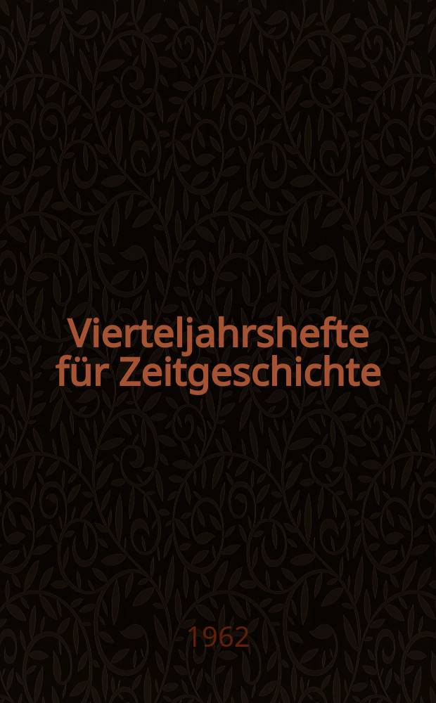 Vierteljahrshefte für Zeitgeschichte