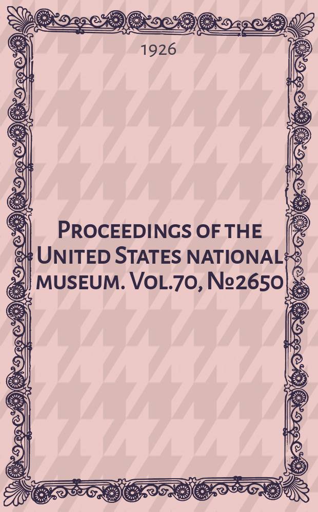 Proceedings of the United States national museum. Vol.70, №2650 : American wasps of the genus Sceliphron Klug